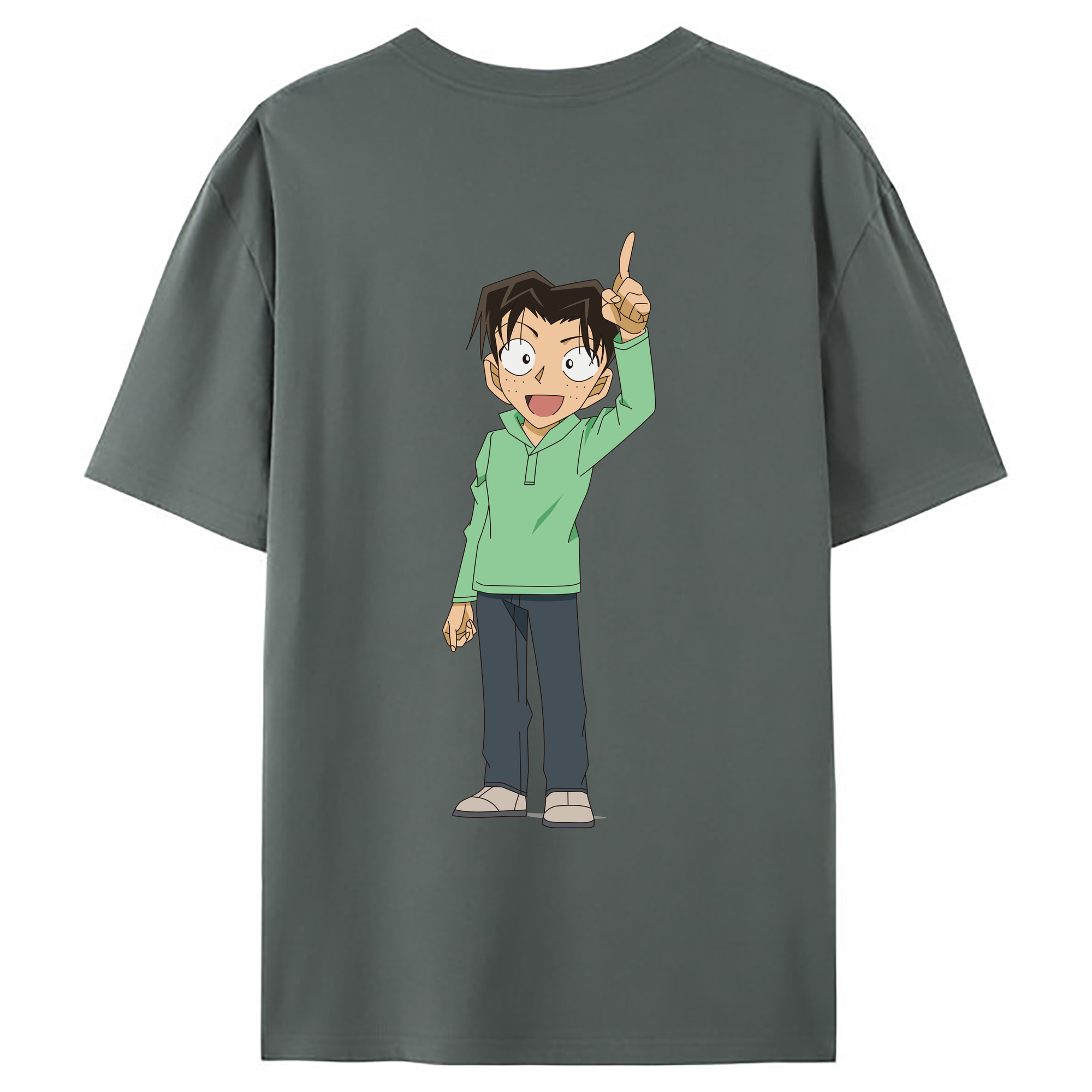 （画像用） 名探偵コナン 円谷 光彦 つぶらや みつひこ Detective Conan Mitch Tennyson 綿100％ メンズ半袖Tシャツ（バックプリント） 通気性